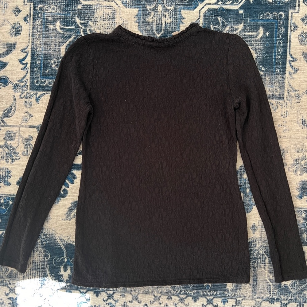 Loft Lace Ruffle Neck Top - XS